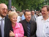 
  Коля Петров, Лена Авилова (Коханова),  
Андрей Суворов, Андрей Бураков.
